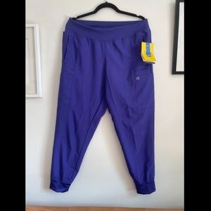 Wonderwink jogger scrub pants in grape large PETITE